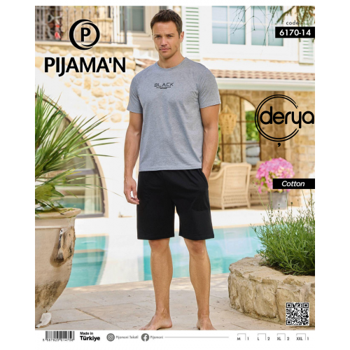 PİJAMONİ P6170 ERKEK ŞORTLU TAKIM
