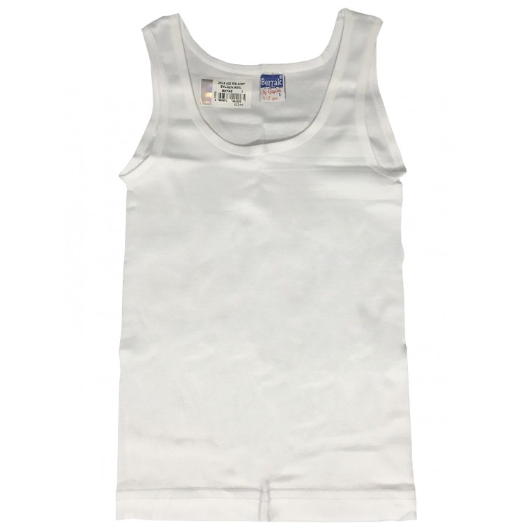 BERRAK 2519,1 KIZ ÇOCUK RİBANA KALIN ASKILI ATLET (1-2 YAŞ) (6 LI PAKET)