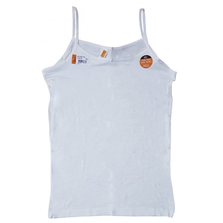 İLKE I227,42,44,E KADIN FLAMLI EKRU İP ASKILI ATLET (6 LI PAKET)