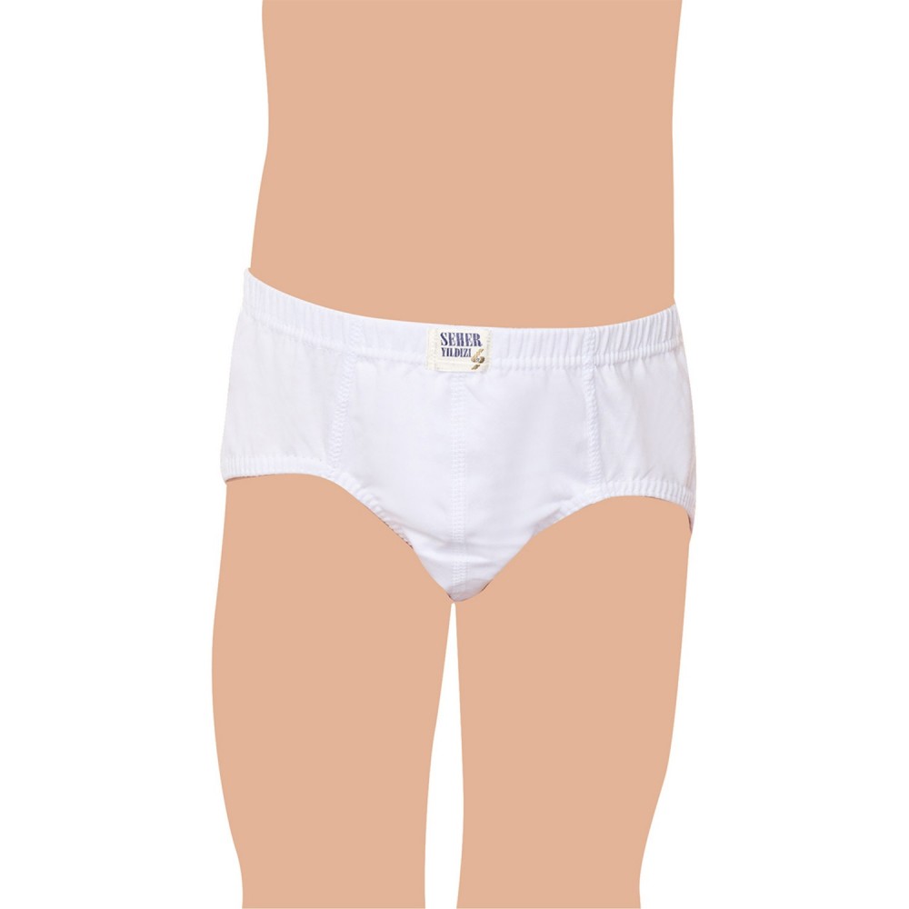 SEHER 0037 ERKEK ÇOCUK GARSON BEYAZ SLİP (12 Lİ PAKET)