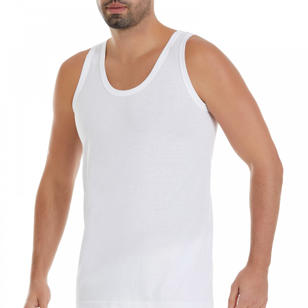 YILDIZ Y120 ERKEK BEYAZ YAZLIK MODAL ASKILI ATLET N:48-51-54-56