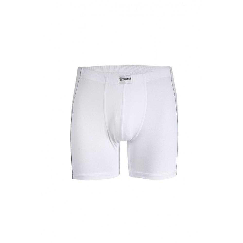 YILDIZ Y105 ERKEK BEYAZ MODAL BİYELİ LİKRALI BOXER