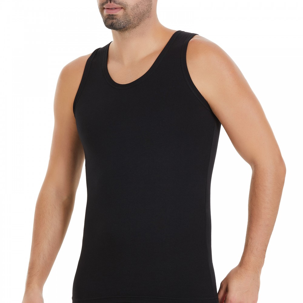 YILDIZ Y73 ERKEK SİYAH MODAL ASKILI ATLET