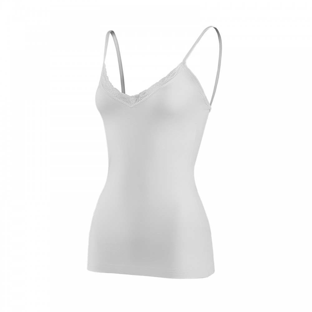 YILDIZ Y2225 KADIN BEYAZ V YAKA DANTELLİ İP ASKILI ATLET