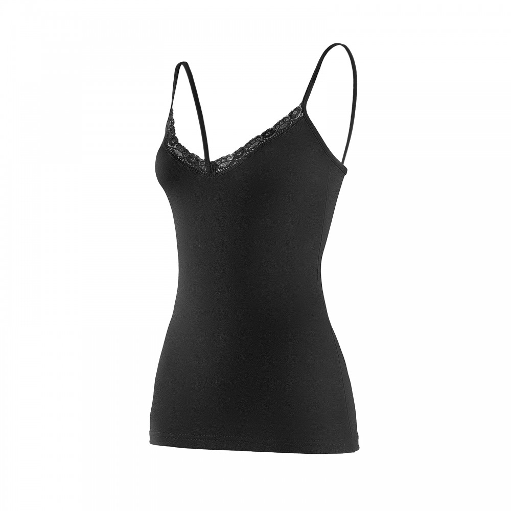 YILDIZ Y2226 KADIN SİYAH V YAKA DANTELLİ İP ASKILI ATLET