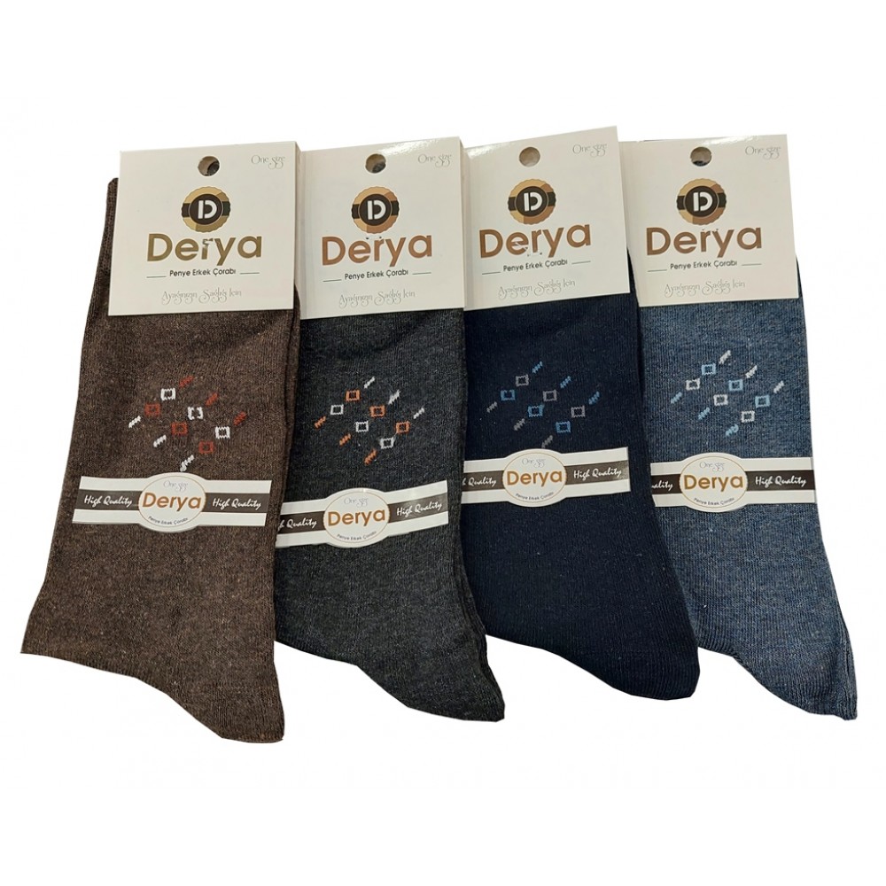 DERYA ERKEK LİKRALI ÇORAP (12 Lİ PAKET)