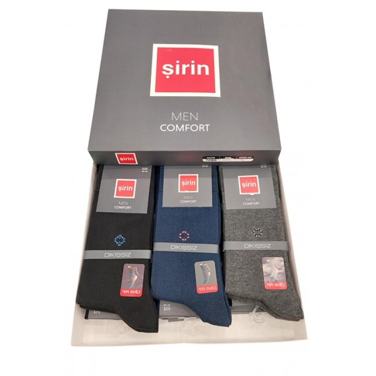 ŞİRİN 7280 ERKEK DİKİŞSİZ LİKRALI ÇORAP (12 Lİ PAKET)