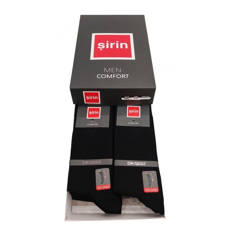 ŞİRİN 7280 ERKEK DİKİŞSİZ LİKRALI ÇORAP (12 Lİ PAKET)